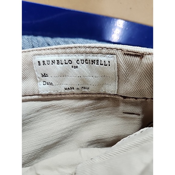 Brunello Cucinelli Skater Jeans Beige Women Relaxed Straight Leg Denim Size 6 - Picture 6 of 13